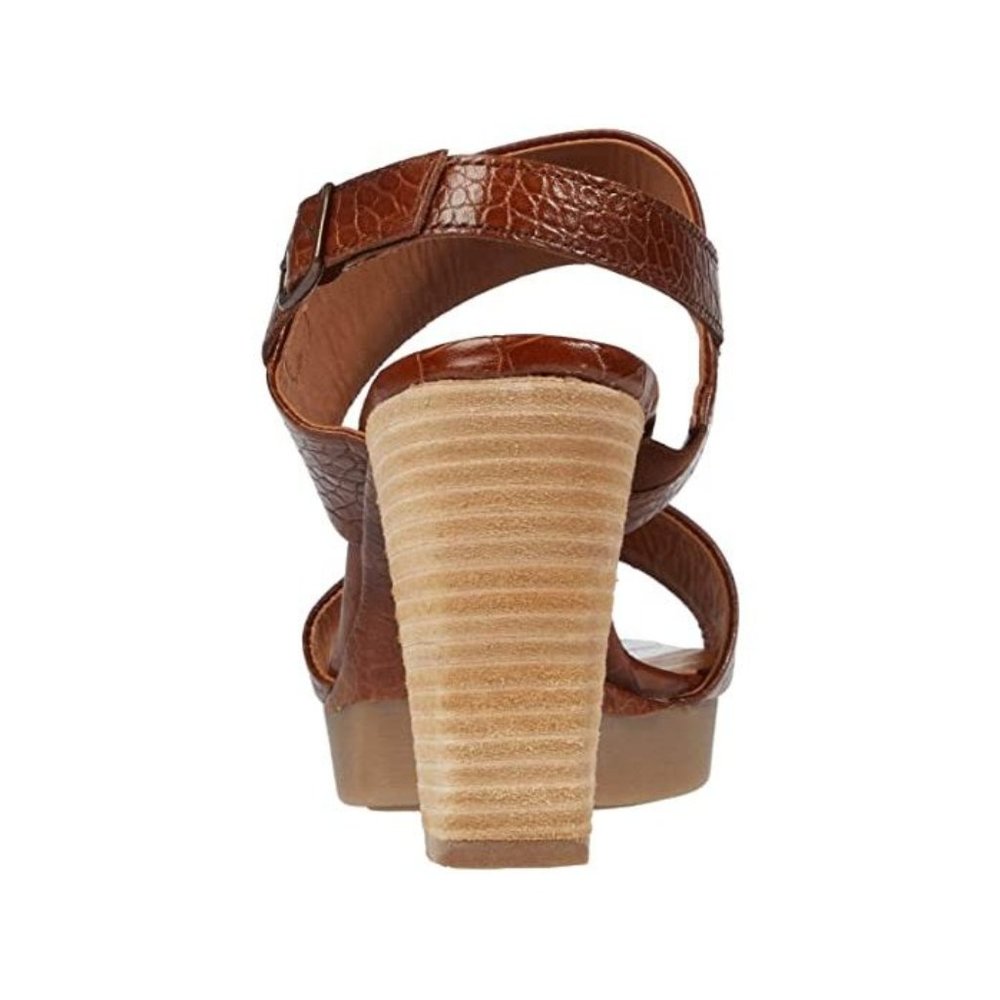 🆕PAUL GREEN Amanda Croc Slingback Platform Sandal Shoes 7 Brown - Picture 5 of 13